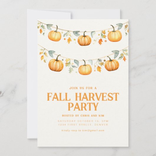 Herfst Herfst Oogstfeest Uitnodigen Kaart (Voorkant)