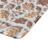 Herfst herfst opgeblazen bladeren eikel 3D modern Snijplank (Hoek)