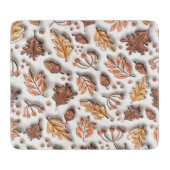 Herfst herfst opgeblazen bladeren eikel 3D modern Snijplank (Voorkant)