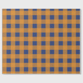 Herfst herfst Oranje blauw spelpatroon Cadeaupapier (Vlak)