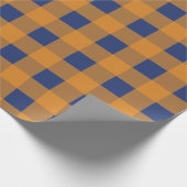 Herfst herfst Oranje blauw spelpatroon Cadeaupapier (Hoek)