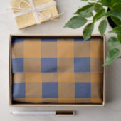 Herfst herfst Oranje blauw spelpatroon Tissuepapier (Geschenk)