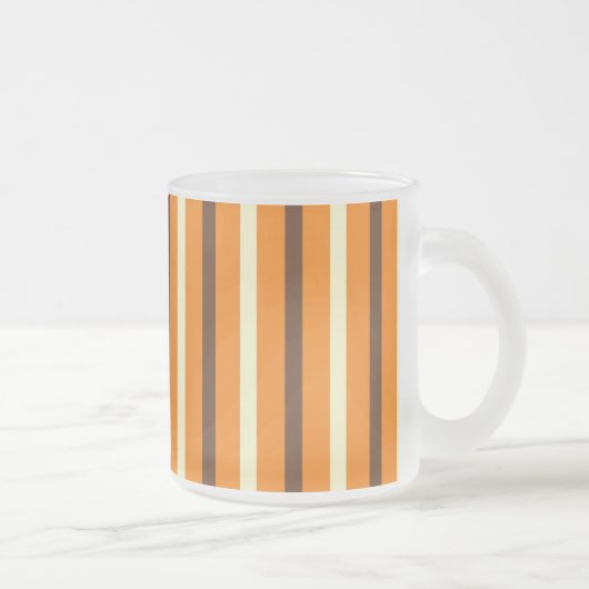 Herfst herfst Oranje bruine roam striped Patroon Matglas Koffiemok (Rechts)
