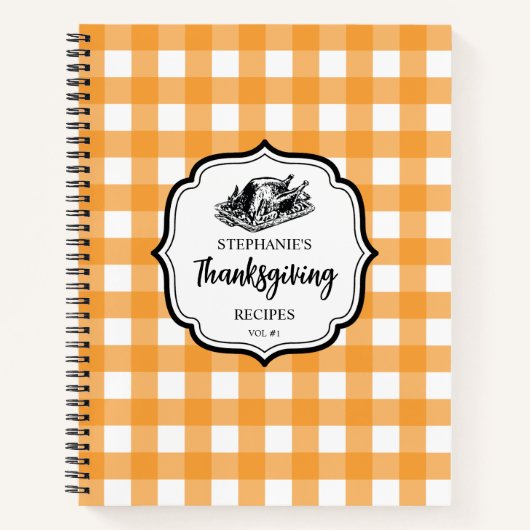 Herfst herfst Oranje geplakt Thanksgiving Recipe Notitieboek (Voorkant)