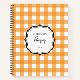 Herfst herfst Oranje speldenpatroon Recipbook Cook Notitieboek