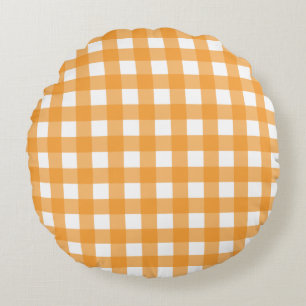 Herfst herfst Oranje speldenpatroon Rond Kussen