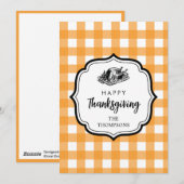 Herfst herfst Oranje Thanksgiving Pset Turkije Feestdagenkaart (Voorkant / Achterkant)