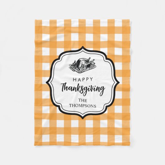 Herfst herfst Oranje Thanksgiving Pset Turkije Fleece Deken (Voorkant)