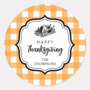 Herfst herfst Oranje Thanksgiving Pset Turkije Ronde Sticker