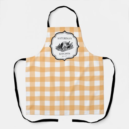 Herfst herfst Oranje Thanksgiving Pset Turkije Schort (Voorkant)