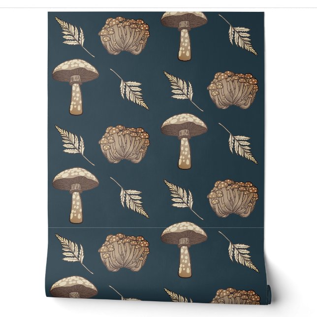 Herfst Herfst Paddenstoelen & Varens Behang (Afrollen)