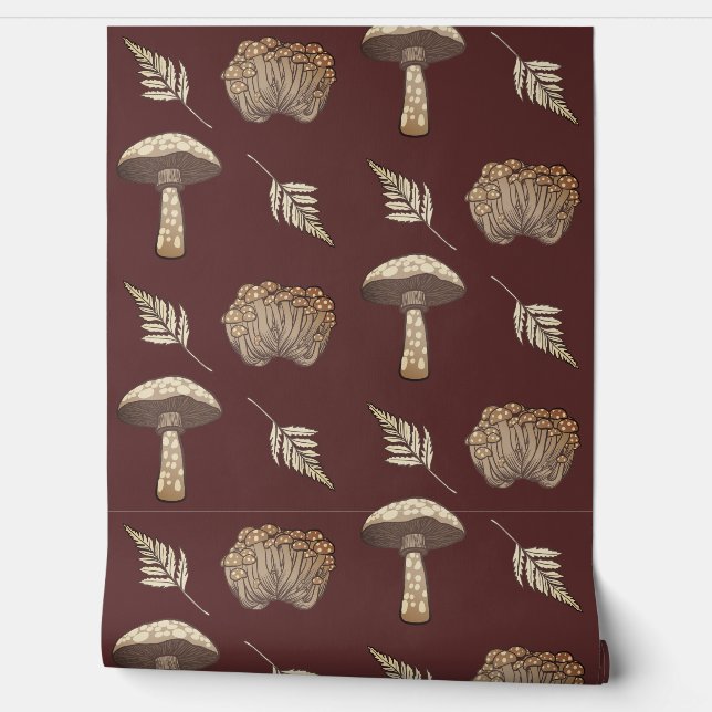 Herfst Herfst Paddenstoelen & Varens Behang (Afrollen)