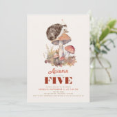 Herfst/Herfst Paddestoel Hedgehog Kids Verjaardag Kaart (Staand voorkant)