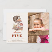 Herfst/Herfst Paddestoel Hedgehog Kids Verjaardags Kaart (Voorkant)