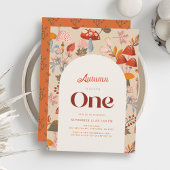 Herfst/Herfst Paddestoel Wildflower Tan 1e Verjaar Kaart