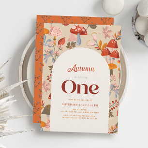 Herfst/Herfst Paddestoel Wildflower Tan 1e Verjaar Kaart