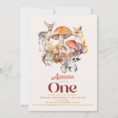 Herfst/Herfst Paddestoel Woodland Animals 1e Verja Kaart (Voorkant)