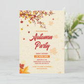 Herfst / Herfst Party flyer sjabloon Kaart (Staand voorkant)