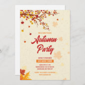 Herfst / Herfst Party flyer sjabloon Kaart (Voorkant / Achterkant)