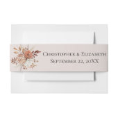 Herfst herfst Perzische bruine roze Floral Weddens Uitnodigingen Wikkel (Voorkant Voorbeeld)