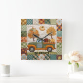 Herfst Herfst Pickup Truck Wall Clock Vierkante Klok (Huis)