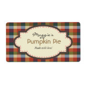 Herfst Herfst Plaid Baking Labels (Voorkant)