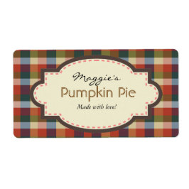 Herfst Herfst Plaid Baking Labels