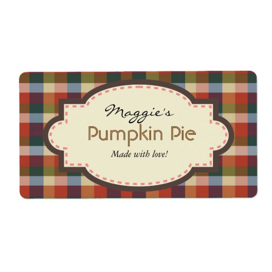 Herfst Herfst Plaid Baking Labels (Voorkant)