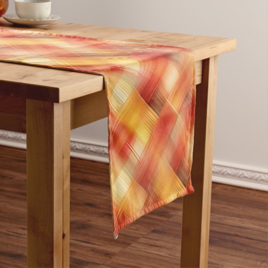 Herfst, Herfst Plaid Ontwerp Korte Tafelloper (Voorbeeld)