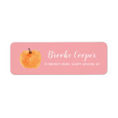 Herfst herfst pomkin Return Address Pink Etiket (Voorkant)