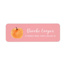 Herfst herfst pomkin Return Address Pink Etiket