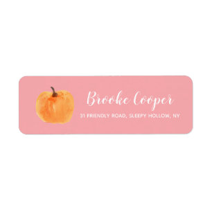 Herfst herfst pomkin Return Address Pink Etiket