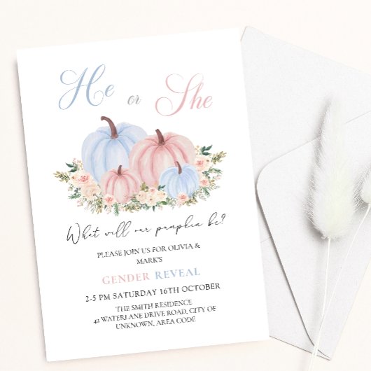 Herfst Herfst Pompoen Baby Geslacht onthullen Kaart