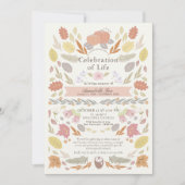 Herfst herfst pompoen bladeren begrafenis gedenkte kaart (Voorkant)