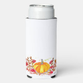 herfst Herfst pompoen bladeren Waterverf bruiloft Seltzer Blikjeskoeler (Seltzer Achterkant)