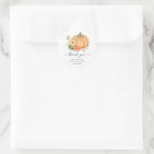 Herfst/herfst pompoen bloemig Baby shower dank u Ronde Sticker (Tas)