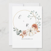 Herfst Herfst Pompoen Bloemige Trouw Uitnodiging (Achterkant)