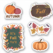 Herfst/herfst pompoen en bladeren sticker pack (Voorkant)