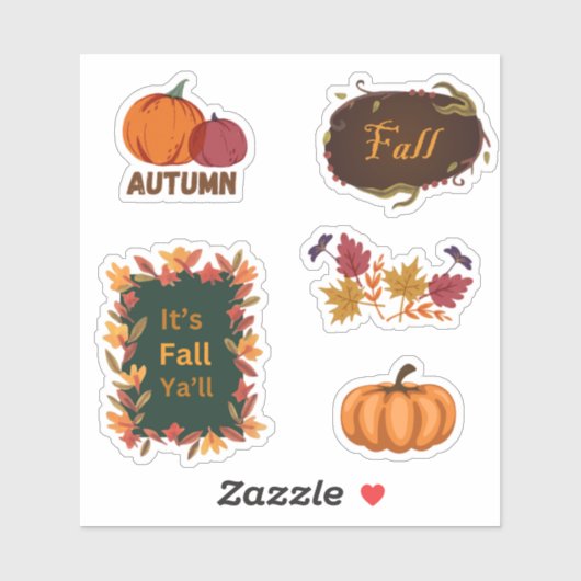 Herfst/herfst pompoen en bladeren sticker pack (Vel)