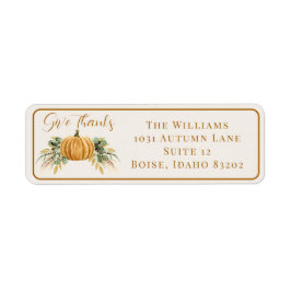 Herfst Herfst Pompoen Geef Bedankt Etiket