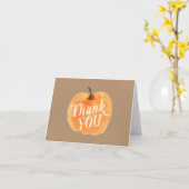 Herfst Herfst Pompoen Gevouwen Verjaardag Bedankt  Kaart (Gele Bloem)