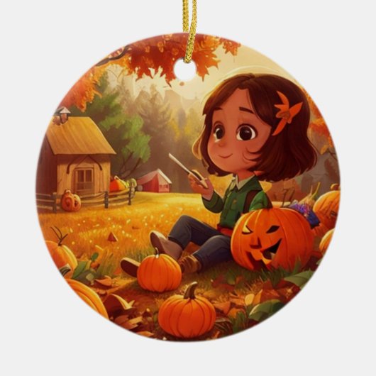 Herfst/Herfst/pompoen/Halloween Keramisch Ornament (Voorkant)