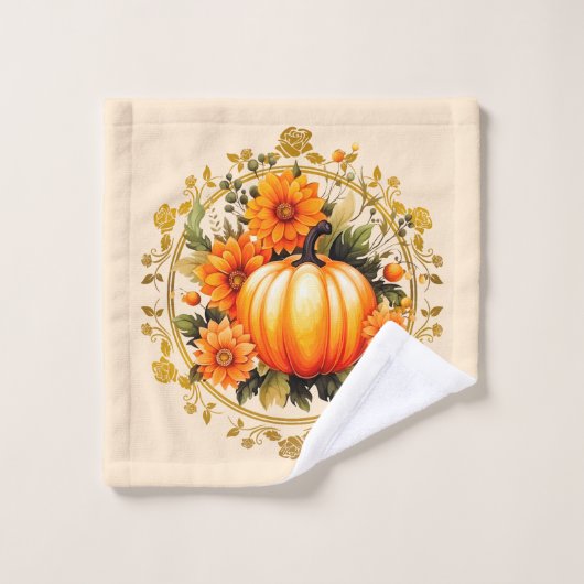 Herfst Herfst Pompoen Handdoek Set (Wasdoekje)