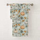 Herfst Herfst Pompoen Handdoek Set 3 Blauwgroen (Insitu)