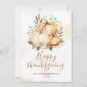 Herfst Herfst Pompoen Happy Thanksgiving Feestdagenkaart (Voorkant)