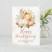 Herfst Herfst Pompoen Happy Thanksgiving Feestdagenkaart (Staand voorkant)
