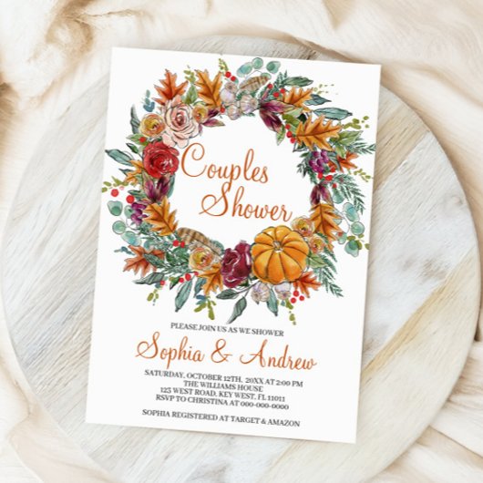 Herfst Herfst Pompoen Koppels Douche Uitnodiging