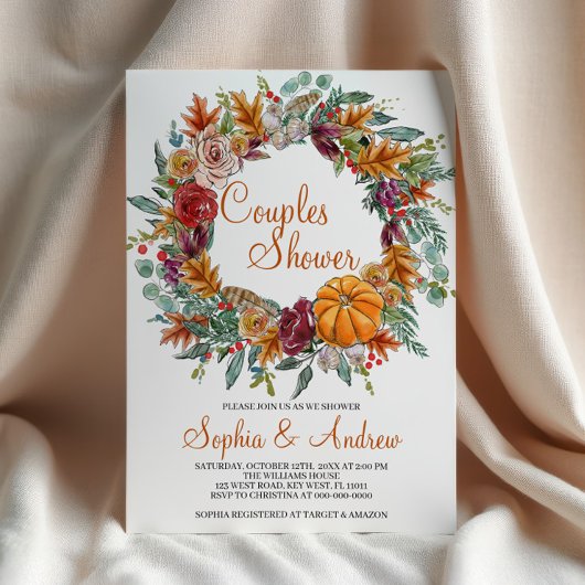 Herfst Herfst Pompoen Koppels Douche Uitnodiging