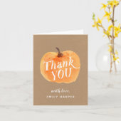 Herfst Herfst Pompoen Kraft Opgevouwen Dank u kaar Kaart (Gele Bloem)