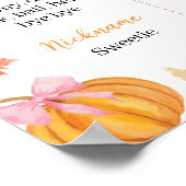 Herfst Herfst Pompoen Meisje 1e Verjaardag Mijlpaa Poster (Hoek)